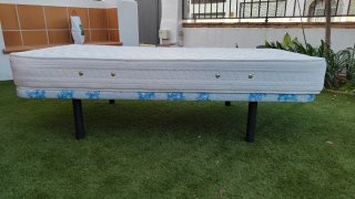 Colchón + base tapizada 90x182
