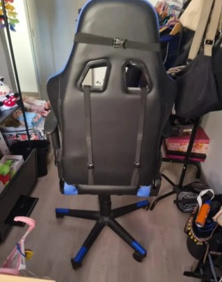 Silla Gaming Azul y Negra