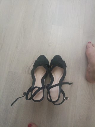 Sandalias cuña negras