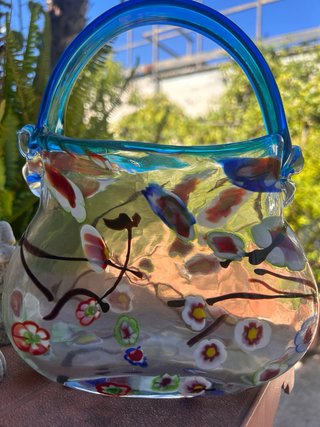 Vaso Murano Decorato Fiorato