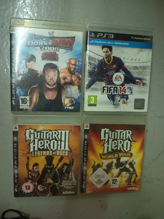 Lote 4 Juegos PS3: WWE, FIFA, Guitar Hero