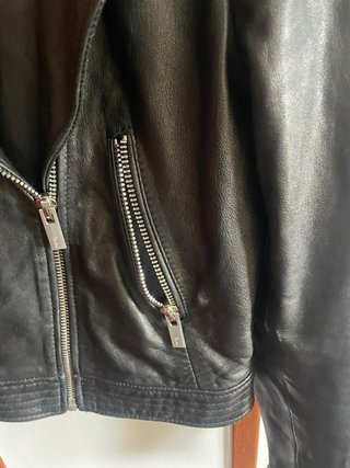 Cazadora estilo Biker Piel auténtica ,Mango T.M
