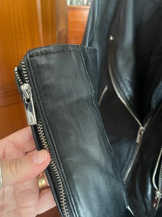 Cazadora estilo Biker Piel auténtica ,Mango T.M