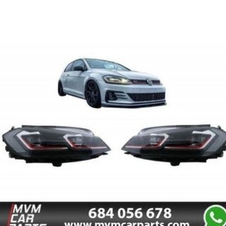 Faros delanteros Red edition Led para VW Golf 7.5