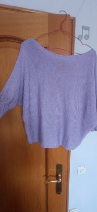 Jersey punto lila botones espalda