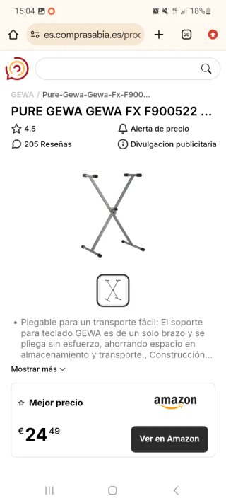 Soporte Teclado PURE GEWA Patas Perfil Simple