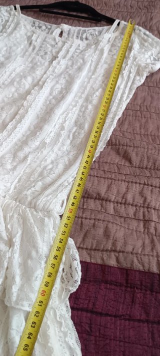 Vestido blanco verano encaje volantes