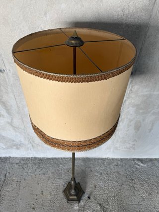 Lampada da terra vintage in tessuto e metallo
