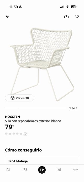 Sillas de Jardín Blancas Högsten IKEA