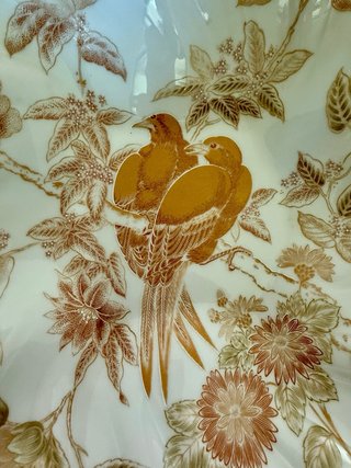 Frutero Porcelana Capeans Vintage Pájaros