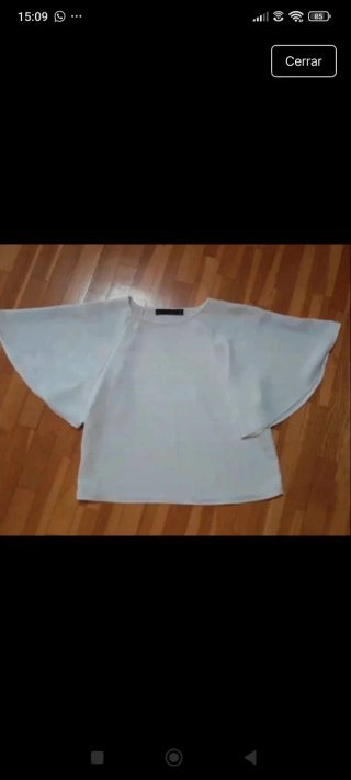 Blusa Zara Blanca Manga Corta Talla XS