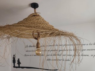 Lámpara de esparto artesanal