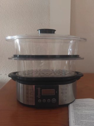 Vaporera eléctrica,dos niveles,sin usar.Olla vapor