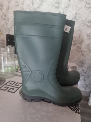 Botas de agua PVC verdes Puntera de seguridad