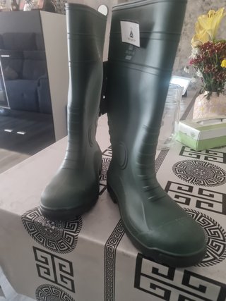 Botas de agua PVC verdes Puntera de seguridad