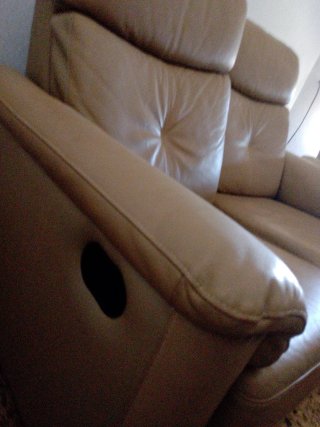 4 Sillones Reclinables Piel Beige
