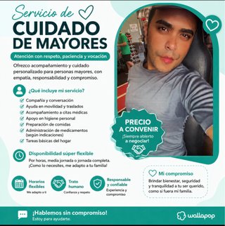 Cuidador de mayores con disponibilidad flexible y