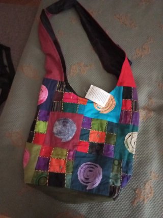 Bolso artesanal patchwork multicolor