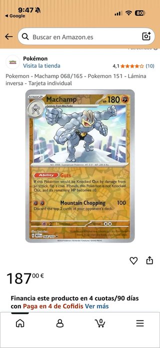 Carta Pokémon Machamp 068/165