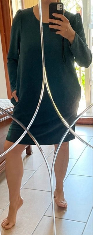Vestito corto Biancoghiaccio Blu Petrolio Taglia L