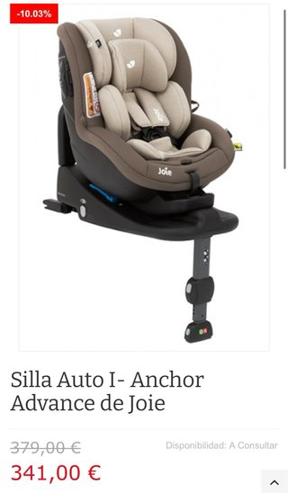 Silla Coche Joie I-Anchor Advance 0/1/2 Isofix