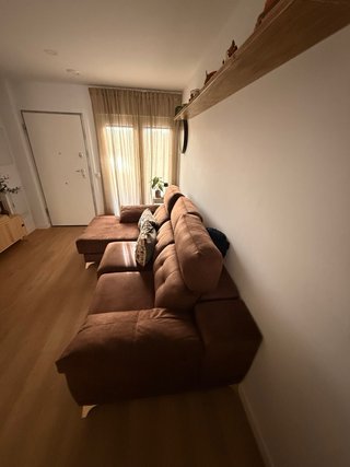 Sofá Chaiselongue Marrón 4 Plazas