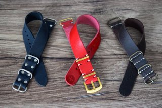 Lote 4 correas de reloj de cuero 20mm