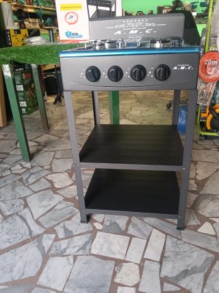 Cucina a gas 4 fuochi con doppia mensola