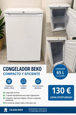 Congelador Beko Compacto 65L Blanco