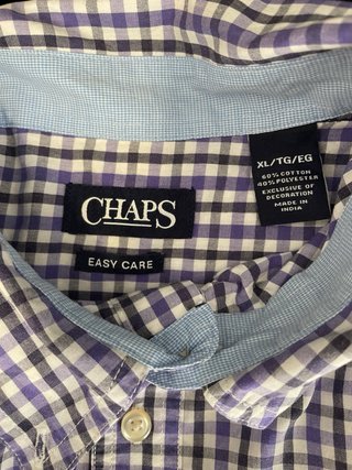 Camisa Chaps XL Cuadros Vichy Lila