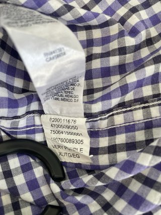 Camisa Chaps XL Cuadros Vichy Lila