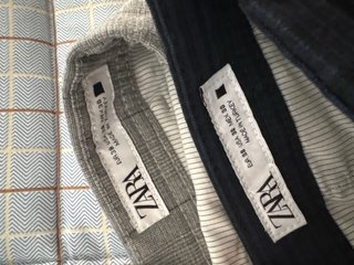 Pantalones de traje a cuadros azul y gris