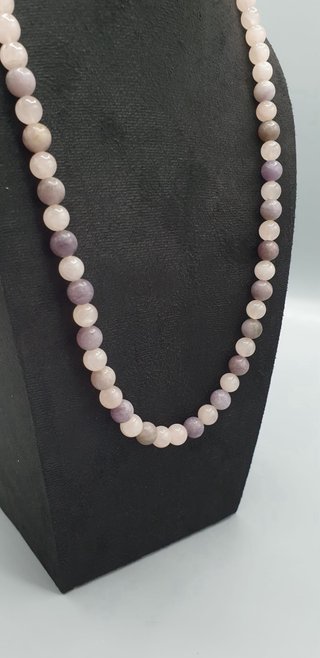 Collana Quarzo Rosa e Oro 14K Artigianale