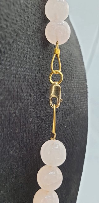 Collana Quarzo Rosa e Oro 14K Artigianale