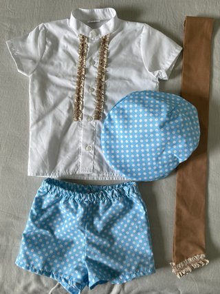 Traje Gitano Talla 1 (Azul/Blanco)
