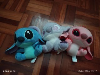 Llaveros Peluche Stitch y Ángel, con llavero.