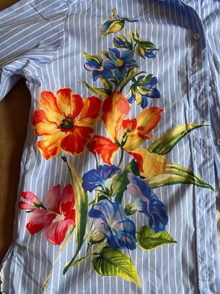 Camisa oversize Zara floral azul