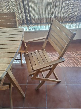 Mesa de madera extensible jardin + 6 sillas