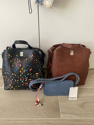 DESIGUAL: 2 abrigos, 2 mochilas, cazadora chaleco