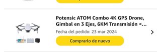 Potensic ATOM Combo 4K GPS Drone, Gimbal en 3 Ejes