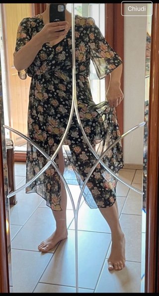 Pepe Jeans vestito midi fiori taglia M