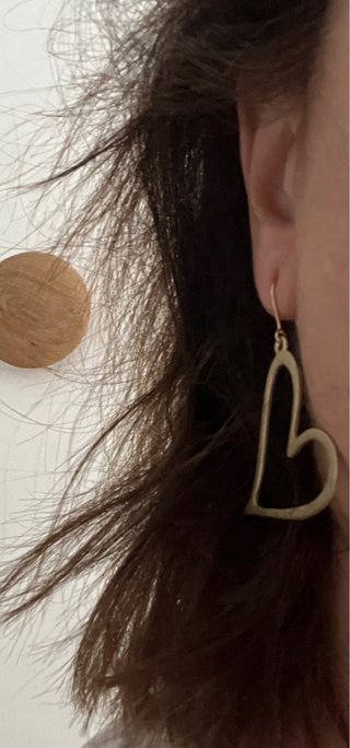 Pendientes corazón dorado grandes Antiga Casa Sala