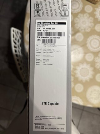 Chromebook Acer Spin 314 8 gb memoria 128gb