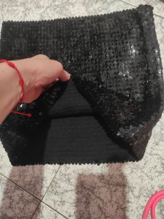 Falda lentejuelas negra talla única