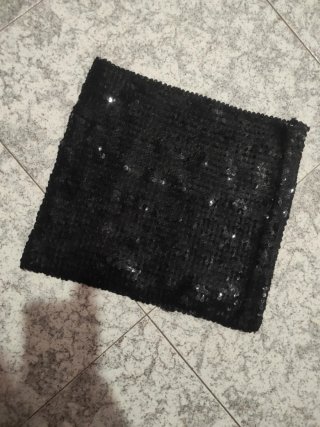 Falda lentejuelas negra talla única