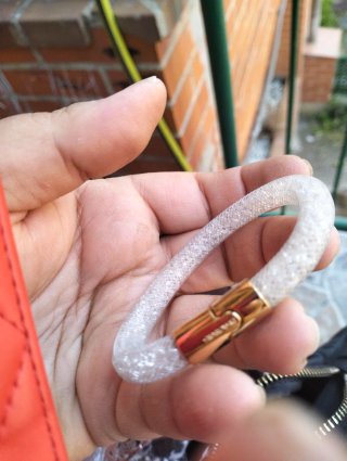 Pulsera Swarovski Cristal Blanca y Dorada