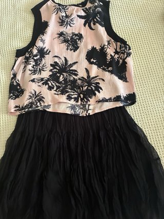 Conjunto Top y Falda Estampado Palmeras