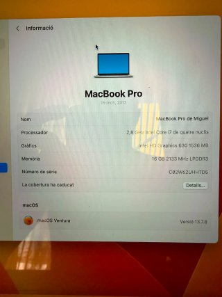 MacBook Pro 15 2017 Intel Core i7