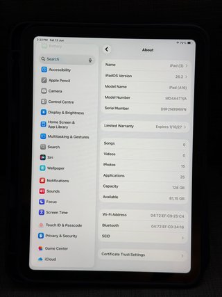 iPad Air 5ª Gen 128GB Azul
