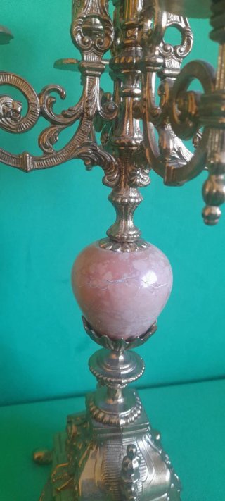 Pareja Candelabros Bronce Lancini Italia